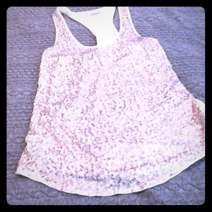 Off white racerback sequin tank